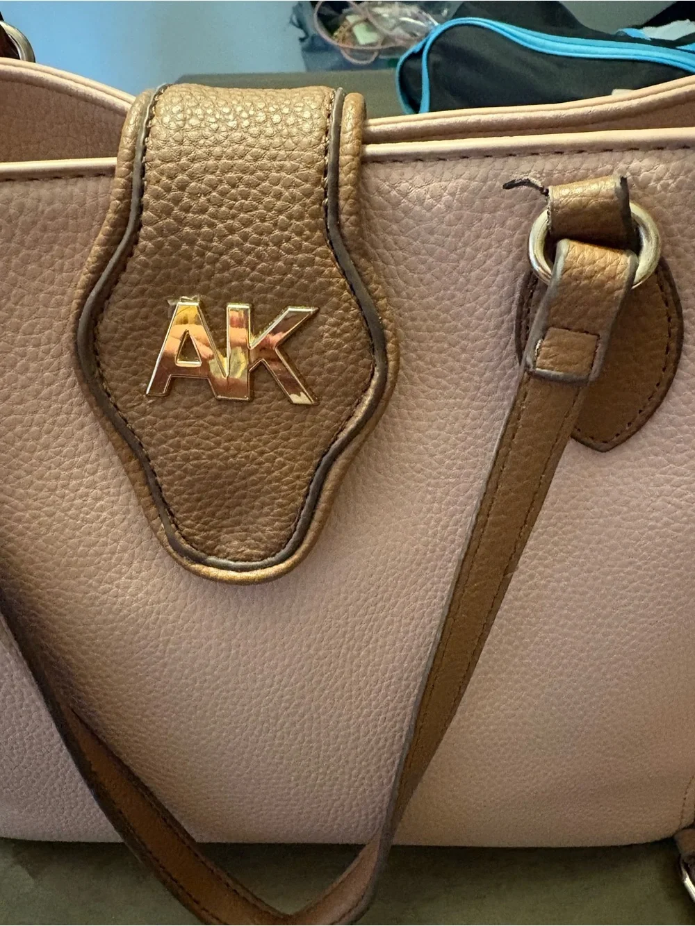 Anne Klein Blush Pink Tote with Brown Accents